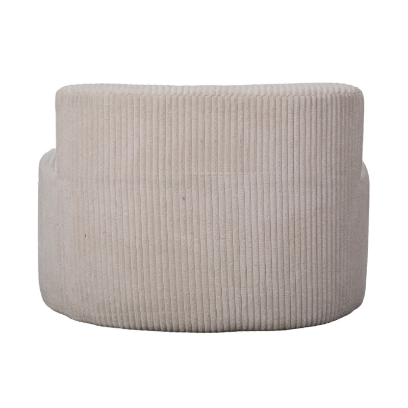 Single Sofa sa Light Beige Corduroy na may Curved Backrest Single Sofa sa Light Beige Corduroy na may Curved Backrest
