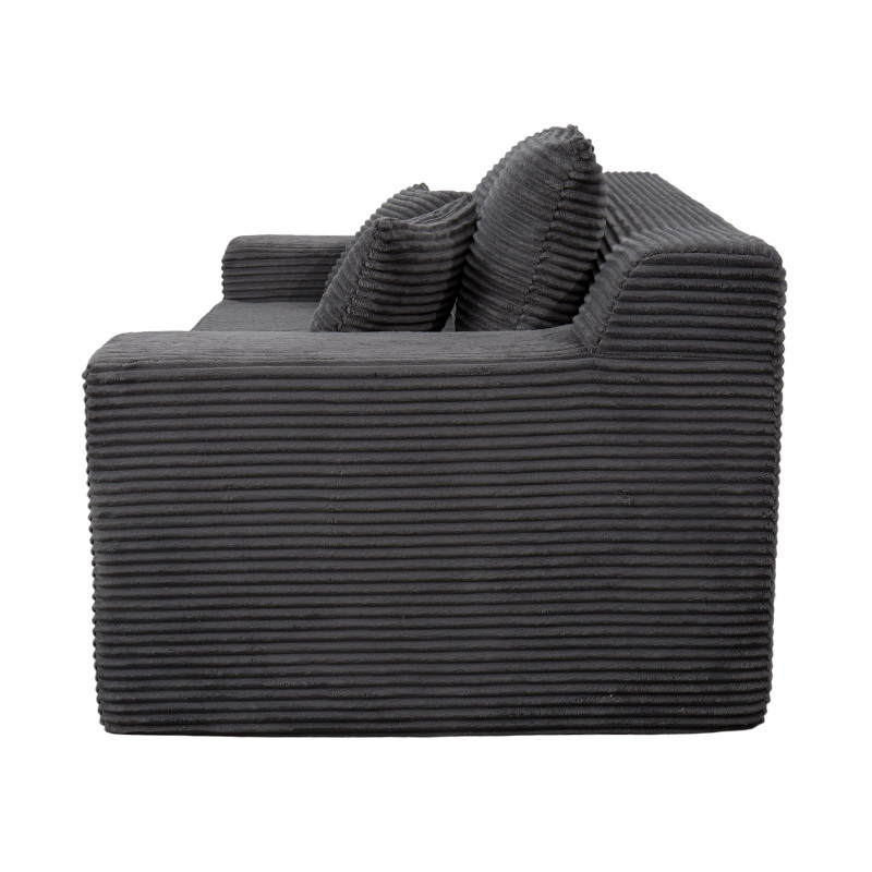 Transformable Modular Sofa Bed sa Dark Grey Corduroy na may Maramihang Cushions Transformable Modular Sofa Bed sa Dark Grey Corduroy na may Maramihang Cushions