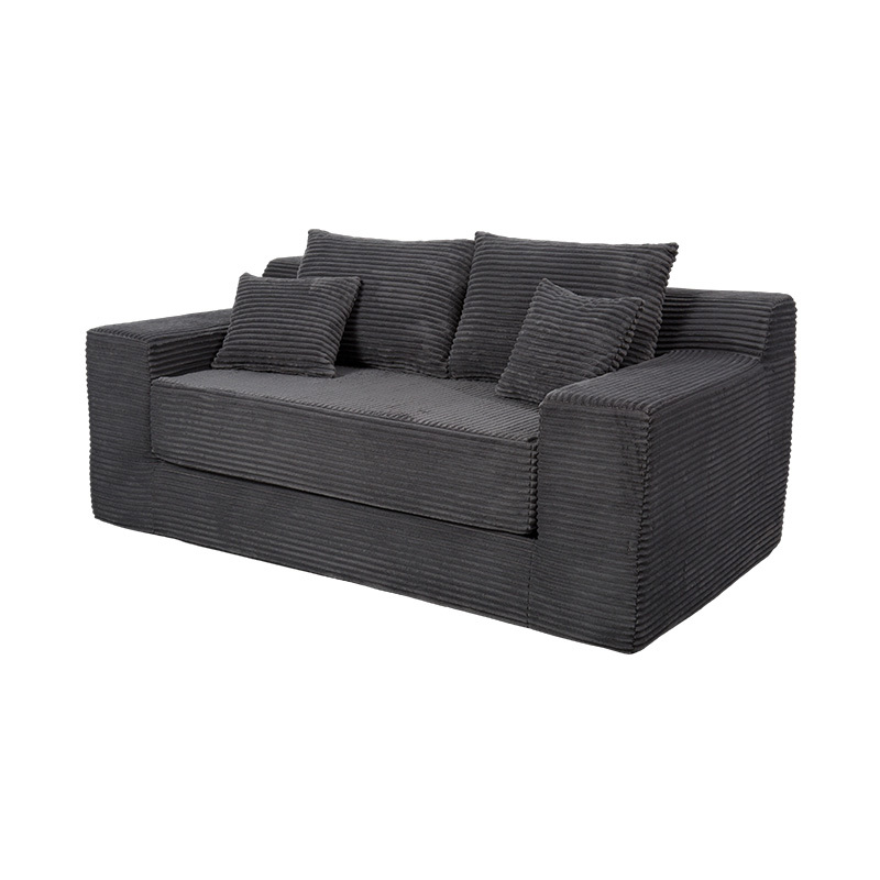 Transformable Modular Sofa Bed sa Dark Grey Corduroy na may Maramihang Cushions Transformable Modular Sofa Bed sa Dark Grey Corduroy na may Maramihang Cushions