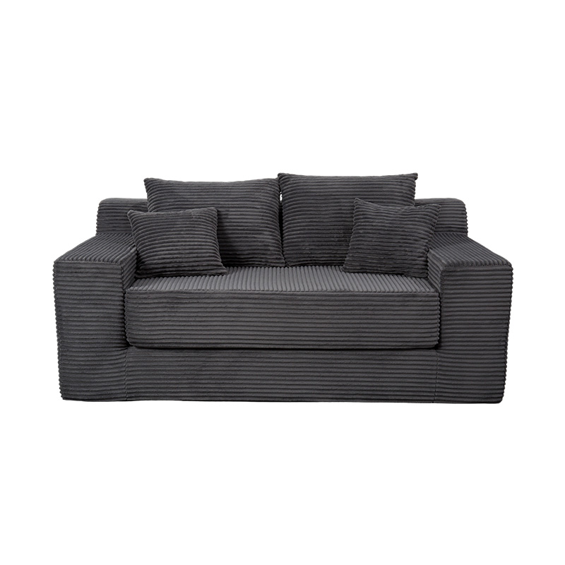 Transformable Modular Sofa Bed sa Dark Grey Corduroy na may Maramihang Cushions Transformable Modular Sofa Bed sa Dark Grey Corduroy na may Maramihang Cushions