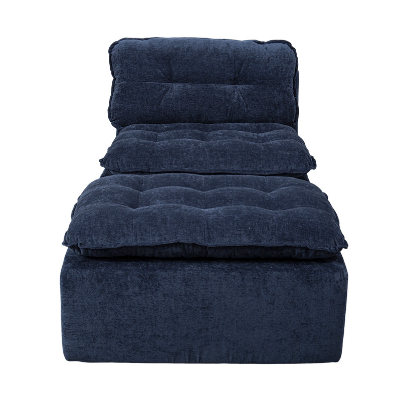 Modular Full-Foam Sofa Set sa Deep Blue Corduroy na may Cushioned Backrest at Matching Ottoman Modular Full-Foam Sofa Set sa Deep Blue Corduroy na may Cushioned Backrest at Matching Ottoman