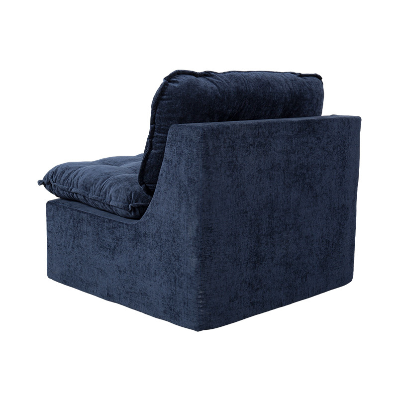 Modular Full-Foam Sofa Set sa Deep Blue Corduroy na may Cushioned Backrest at Matching Ottoman Modular Full-Foam Sofa Set sa Deep Blue Corduroy na may Cushioned Backrest at Matching Ottoman