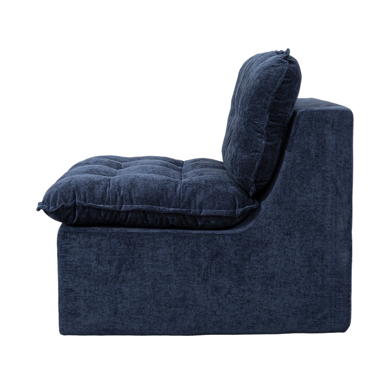 Modular Full-Foam Sofa Set sa Deep Blue Corduroy na may Cushioned Backrest at Matching Ottoman Modular Full-Foam Sofa Set sa Deep Blue Corduroy na may Cushioned Backrest at Matching Ottoman