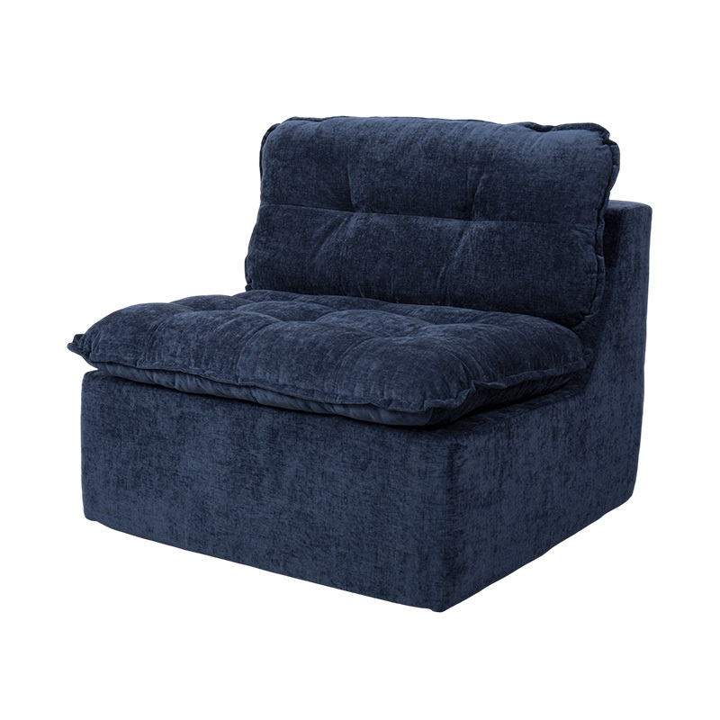 Modular Full-Foam Sofa Set sa Deep Blue Corduroy na may Cushioned Backrest at Matching Ottoman Modular Full-Foam Sofa Set sa Deep Blue Corduroy na may Cushioned Backrest at Matching Ottoman