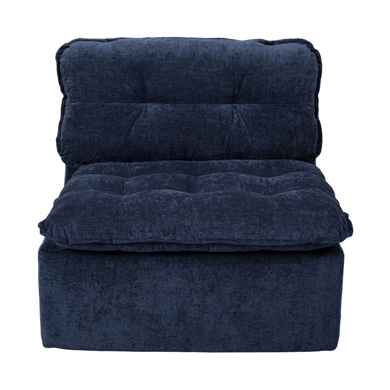 Modular Full-Foam Sofa Set sa Deep Blue Corduroy na may Cushioned Backrest at Matching Ottoman Modular Full-Foam Sofa Set sa Deep Blue Corduroy na may Cushioned Backrest at Matching Ottoman