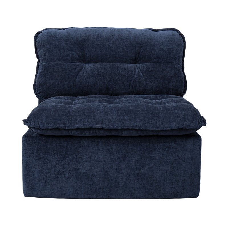 Modular Full-Foam Sofa Set sa Deep Blue Corduroy na may Cushioned Backrest at Matching Ottoman Modular Full-Foam Sofa Set sa Deep Blue Corduroy na may Cushioned Backrest at Matching Ottoman