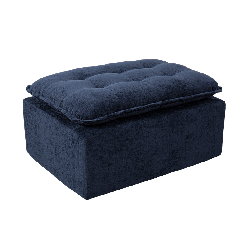 Modular Full-Foam Sofa Set sa Deep Blue Corduroy na may Cushioned Backrest at Matching Ottoman Modular Full-Foam Sofa Set sa Deep Blue Corduroy na may Cushioned Backrest at Matching Ottoman