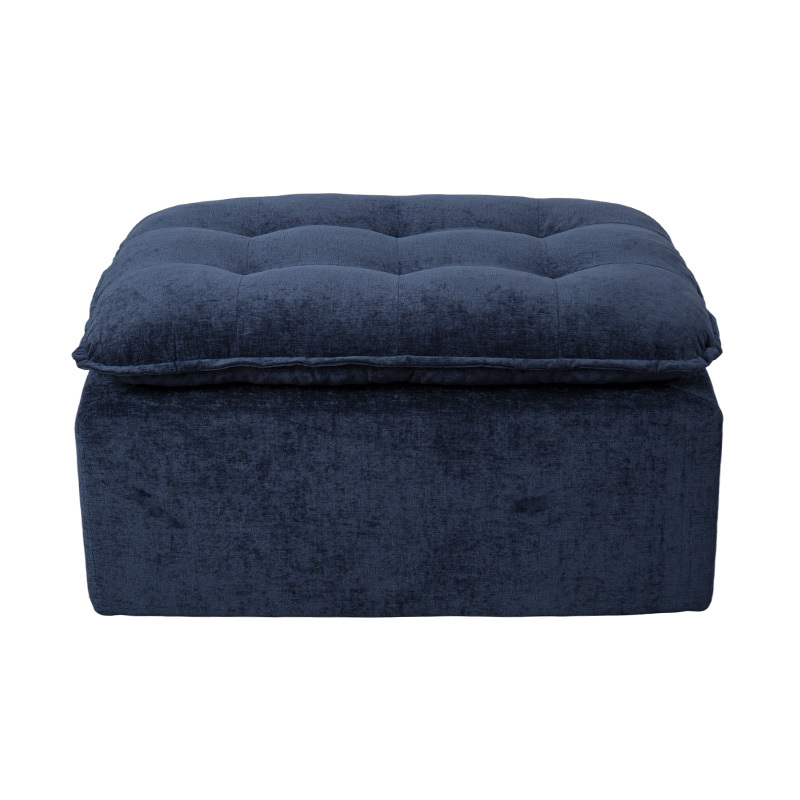 Modular Full-Foam Sofa Set sa Deep Blue Corduroy na may Cushioned Backrest at Matching Ottoman Modular Full-Foam Sofa Set sa Deep Blue Corduroy na may Cushioned Backrest at Matching Ottoman