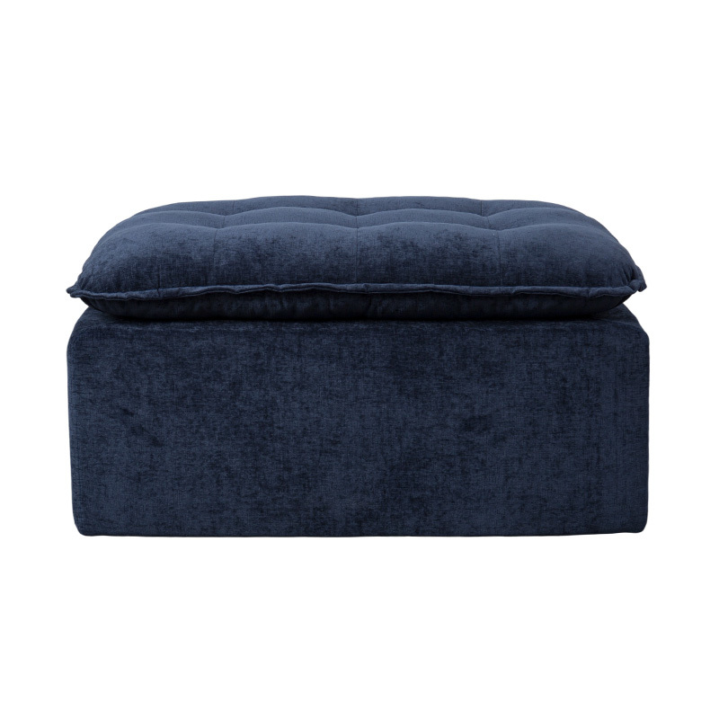 Modular Full-Foam Sofa Set sa Deep Blue Corduroy na may Cushioned Backrest at Matching Ottoman Modular Full-Foam Sofa Set sa Deep Blue Corduroy na may Cushioned Backrest at Matching Ottoman