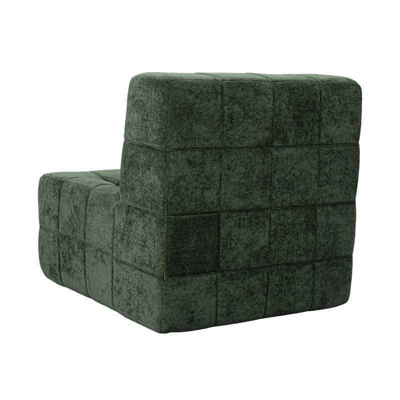 Oversized Single Full-Foam Sofa sa Emerald Green Corduroy na may Block Design
