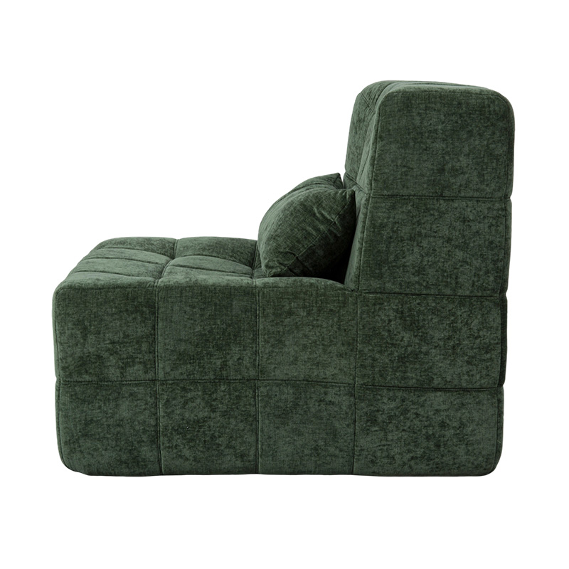 Oversized Single Full-Foam Sofa sa Emerald Green Corduroy na may Block Design