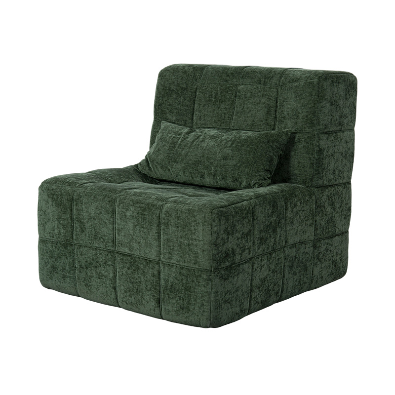Oversized Single Full-Foam Sofa sa Emerald Green Corduroy na may Block Design