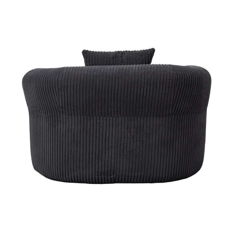 Single Full-Foam Enveloping Sofa in Dark Grey Corduroy with Matching Cushions