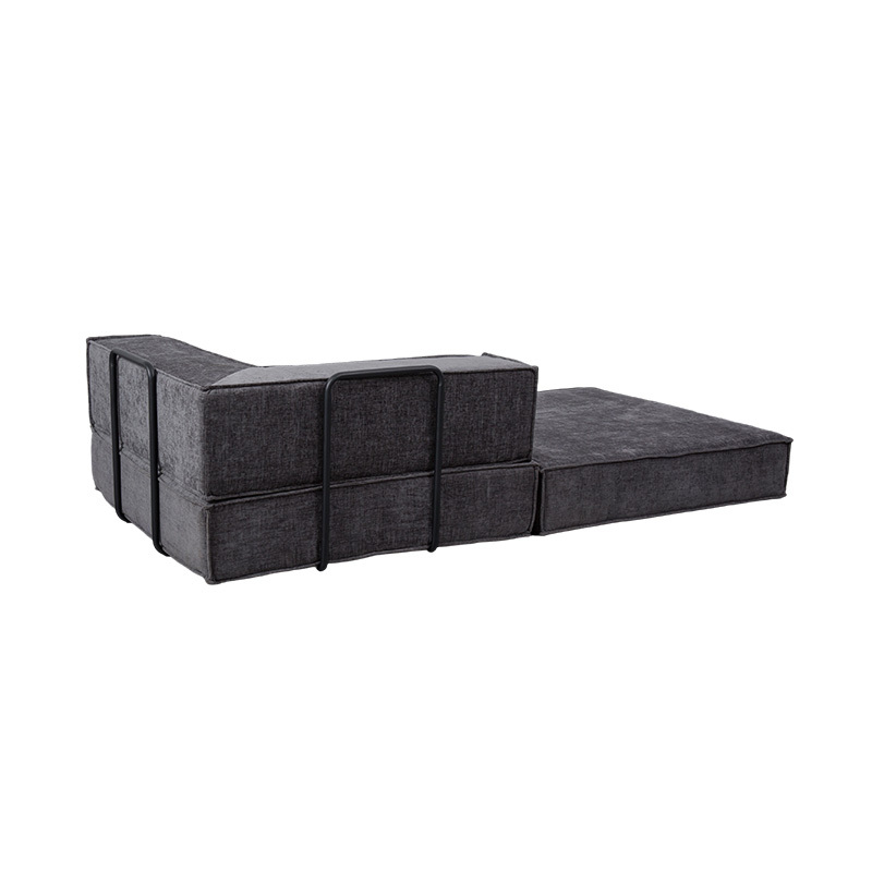 Creative Modular Sofa sa Dark Gray na Tela, Malayang Pinagsasama at Multi-Functional na Full-Foam na Disenyo Creative Modular Sofa sa Dark Gray na Tela, Malayang Pinagsasama at Multi-Functional na Full-Foam na Disenyo