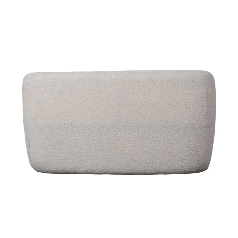 Rounded Double Sofa sa Cream Faux Sherpa Fabric para sa Maginhawang Hitsura Rounded Double Sofa sa Cream Faux Sherpa Fabric para sa Maginhawang Hitsura