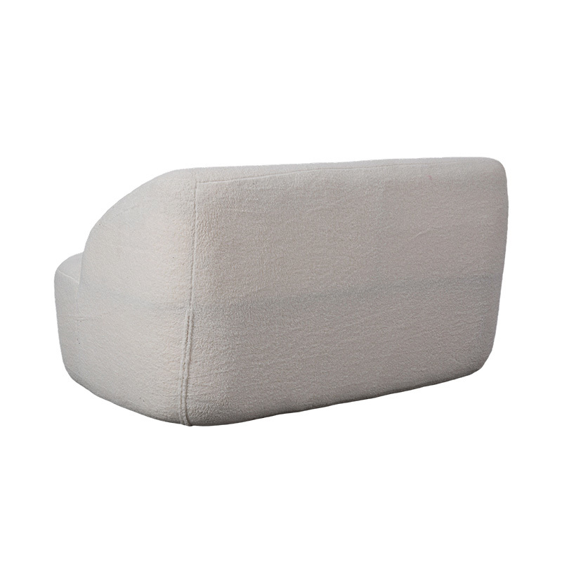 Rounded Double Sofa sa Cream Faux Sherpa Fabric para sa Maginhawang Hitsura Rounded Double Sofa sa Cream Faux Sherpa Fabric para sa Maginhawang Hitsura