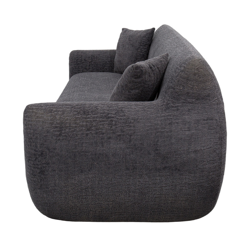 3–4 Seater na Full-Foam Sofa sa Dark Gray na Jacquard Chenille na Tela 3–4 Seater na Full-Foam Sofa sa Dark Gray na Jacquard Chenille na Tela