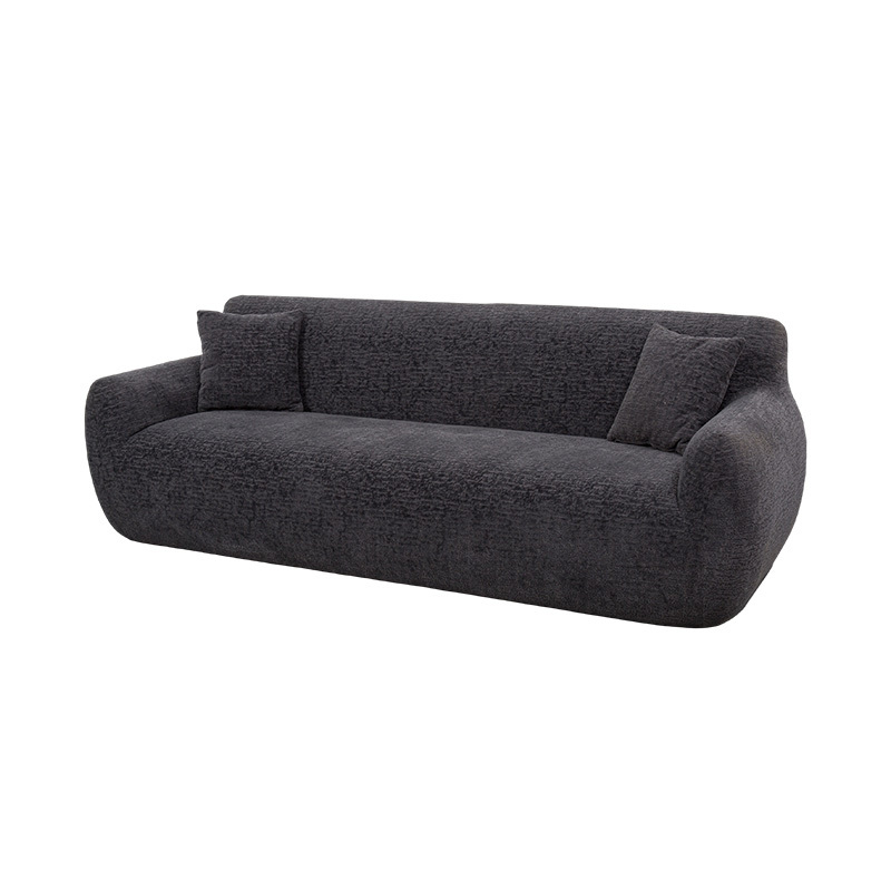 3–4 Seater na Full-Foam Sofa sa Dark Gray na Jacquard Chenille na Tela 3–4 Seater na Full-Foam Sofa sa Dark Gray na Jacquard Chenille na Tela