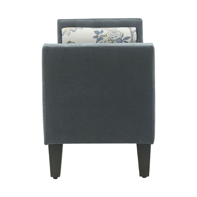 Naka-print na Pillow Bed End Fabric Bench