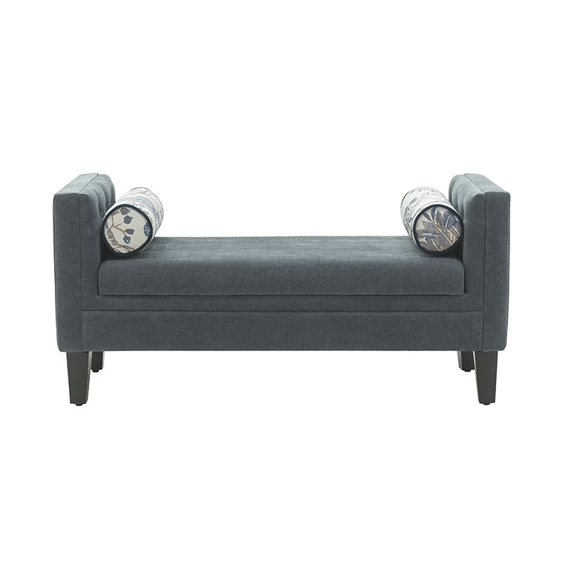 Naka-print na Pillow Bed End Fabric Bench