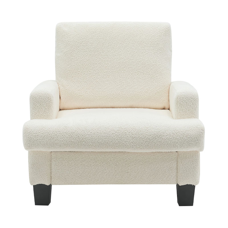 Modernong Teddy Velvet White Fabric Sofa
