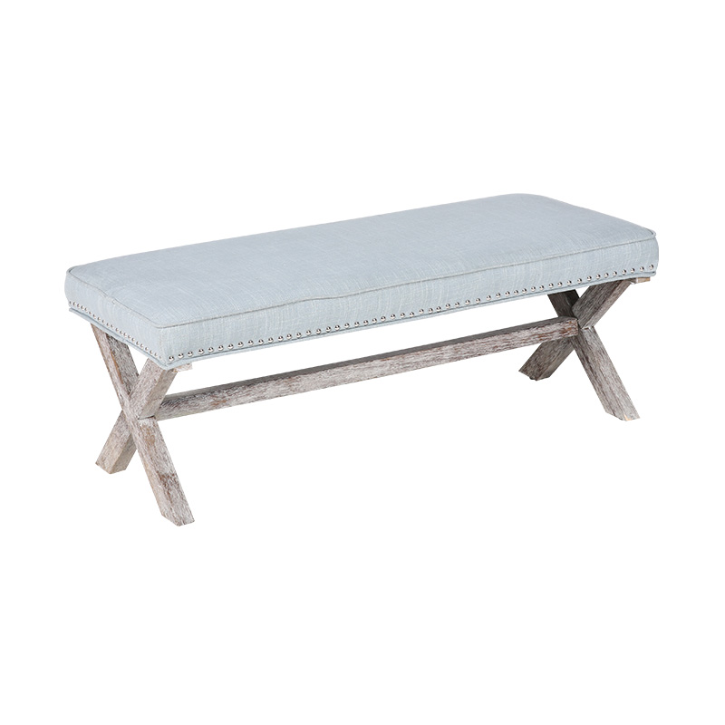 Kulay ng Forest Cross Leg Leather Bench