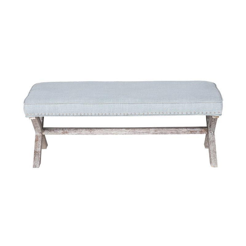 Kulay ng Forest Cross Leg Leather Bench