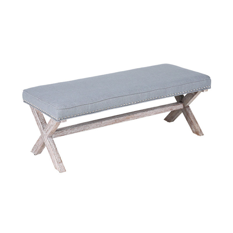 Kulay ng Forest Cross Leg Leather Bench
