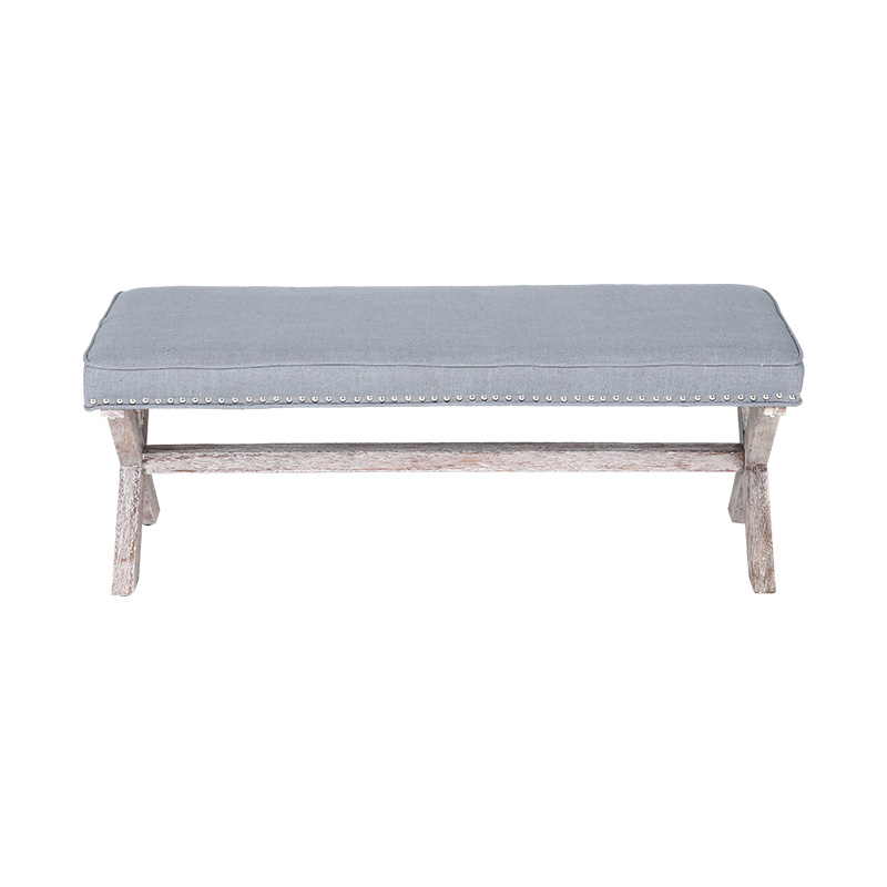 Kulay ng Forest Cross Leg Leather Bench